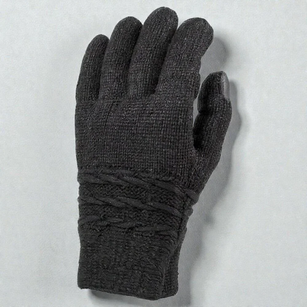 Isotoner Womens Black SmartDri Knit Gloves Touchscreen One Size NWT - Picture 8 of 8